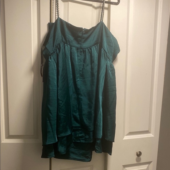 Arula Teal Dark Green Dress with Bow Detail